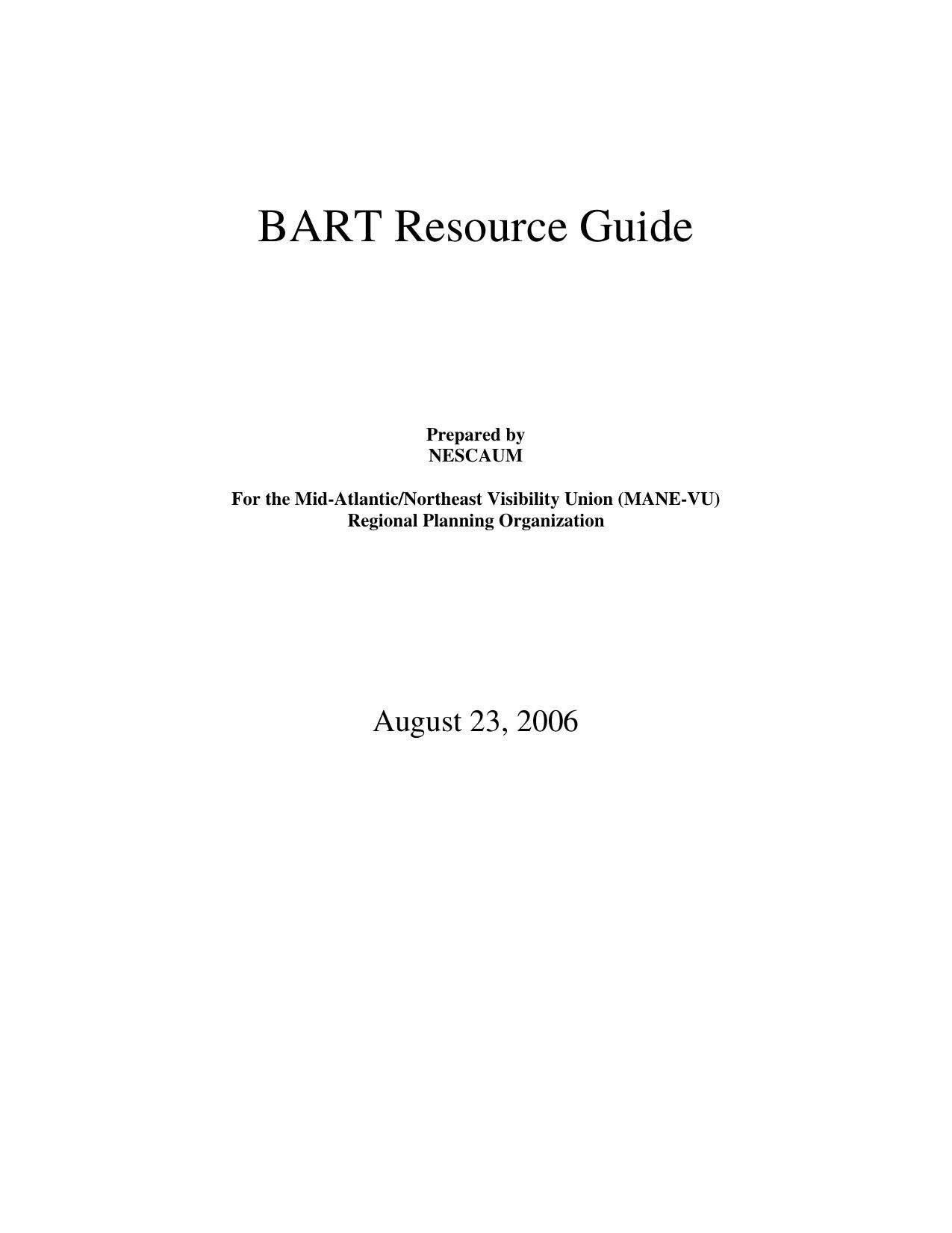 bart resource guide 08.23.06 Final by NESCAUM