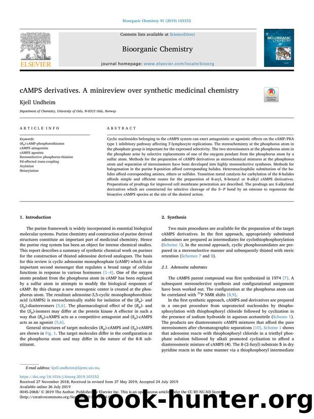 cAMPS derivatives. A minireview over synthetic medicinal chemistry by Kjell Undheim