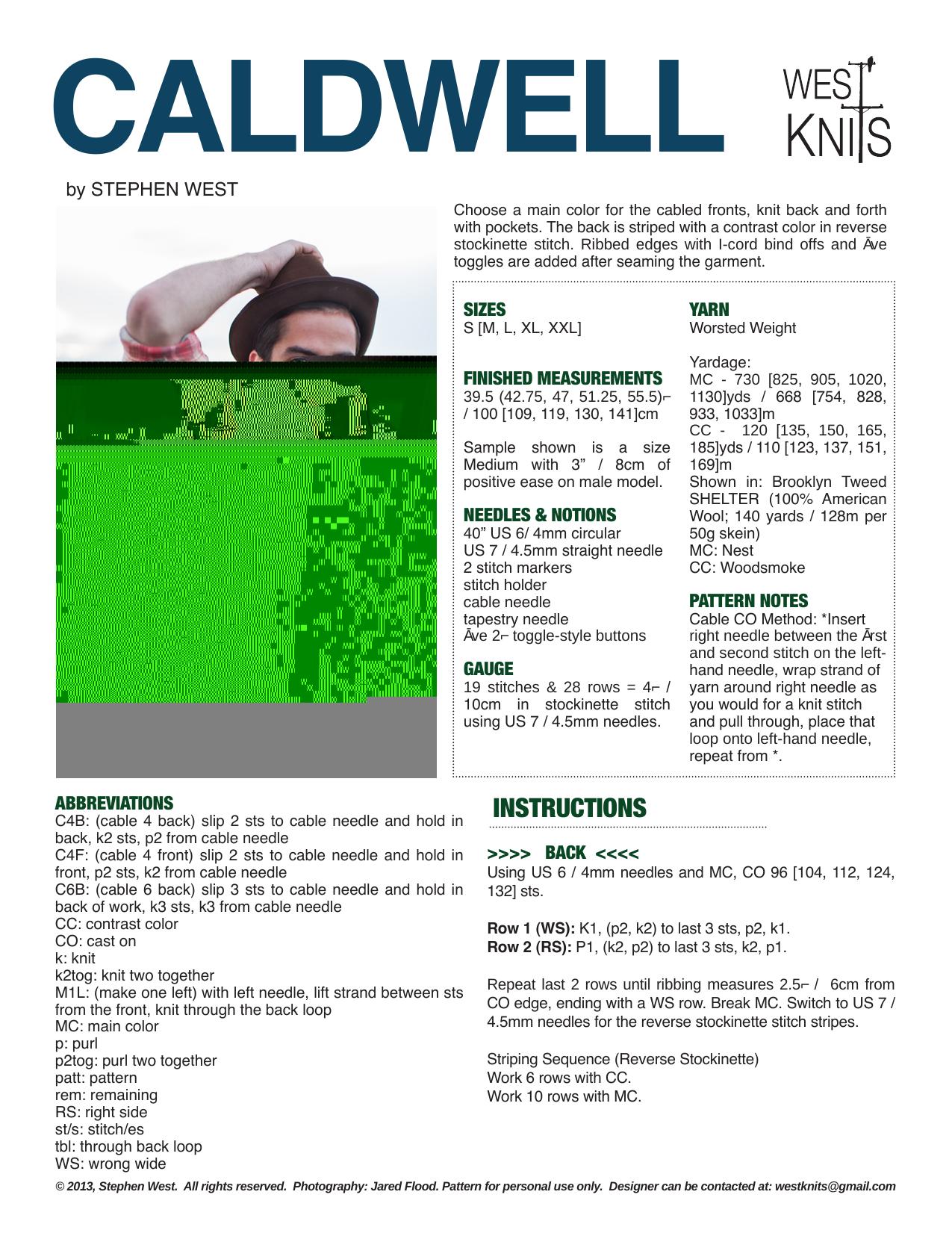 caldwell Stephen West westknits knitting pattern by Unknown