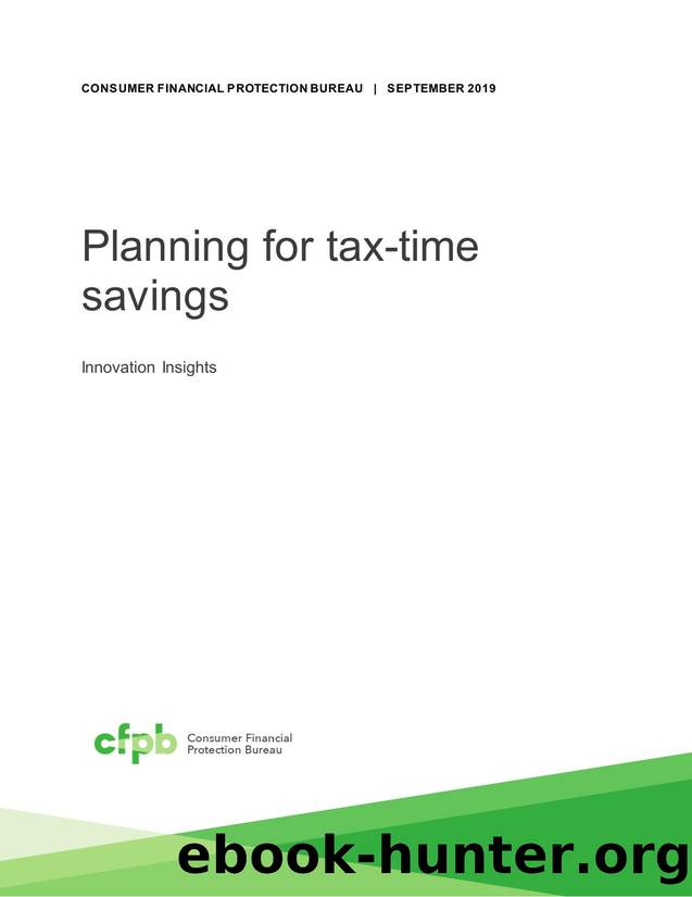 cfpb planning-for-tax-time-savings report by Bureau of Consumer Financial Protection