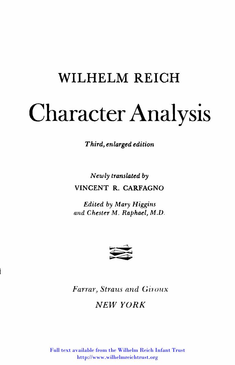character analysis by Unknown