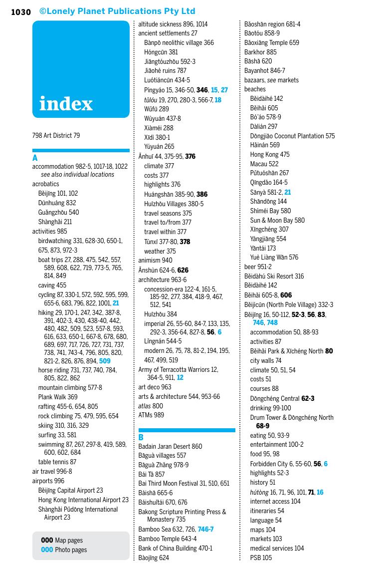 china-13-index (chapter) by Lonely Planet