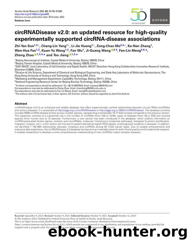 circRNADisease v2.0: an updated resource for high-quality experimentally supported circRNA-disease associations by unknow