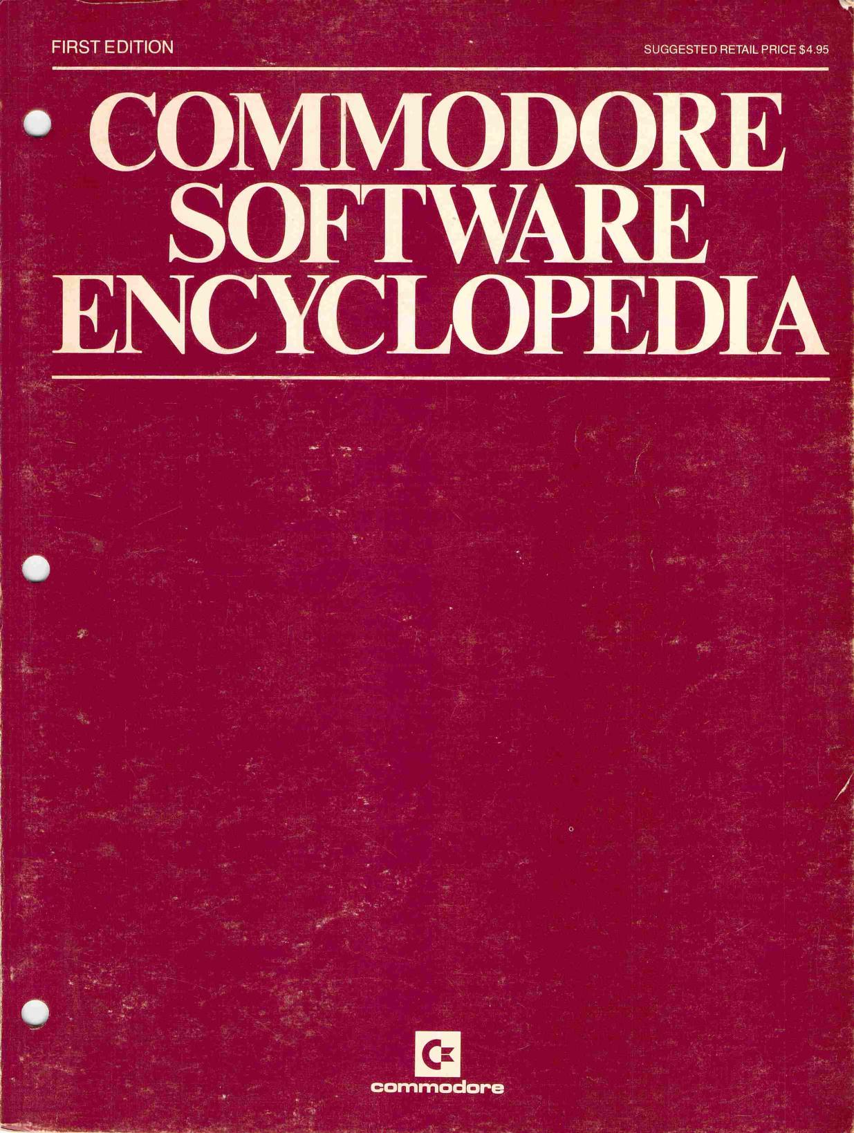 commodore software encyclopedia first edition by Unknown