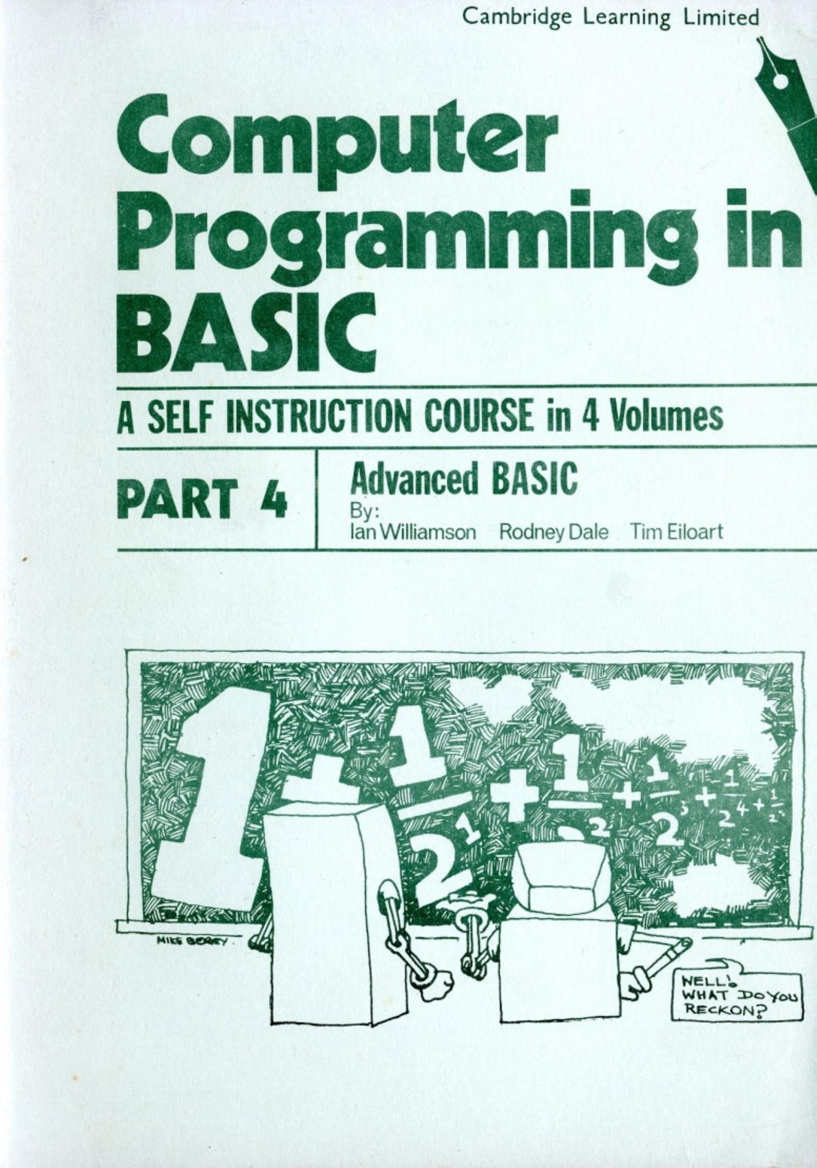 computer programming in basic part 4 of 4 advanced basic by Unknown