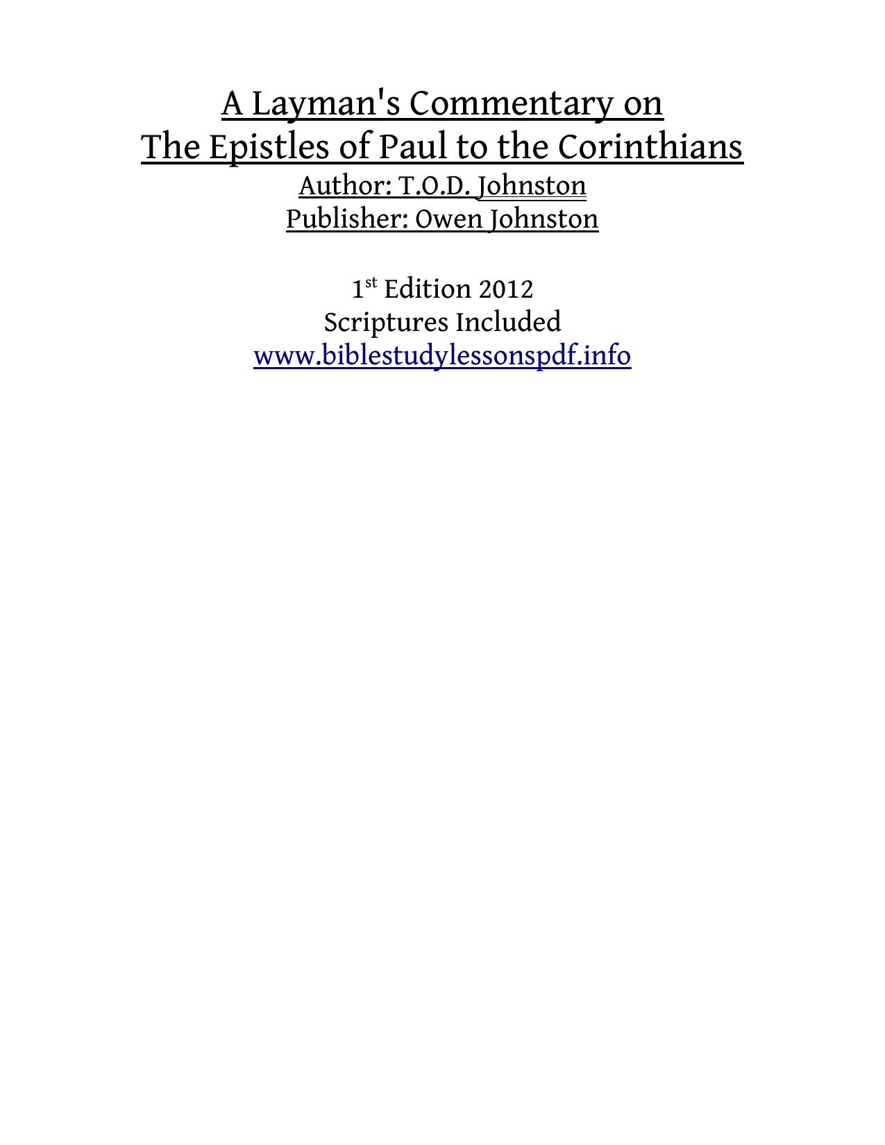corinthians bible commentary by Unknown