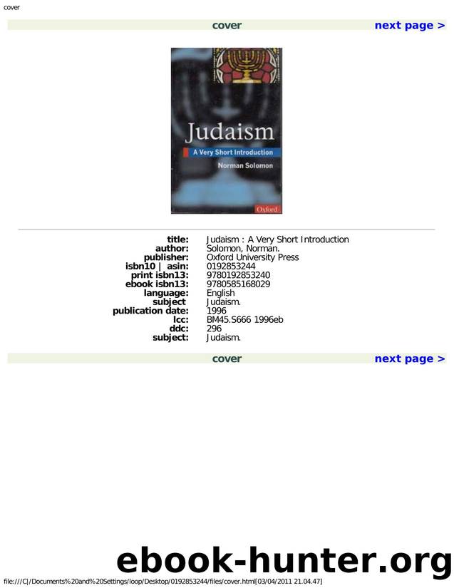 cover by A Very Short Introduction