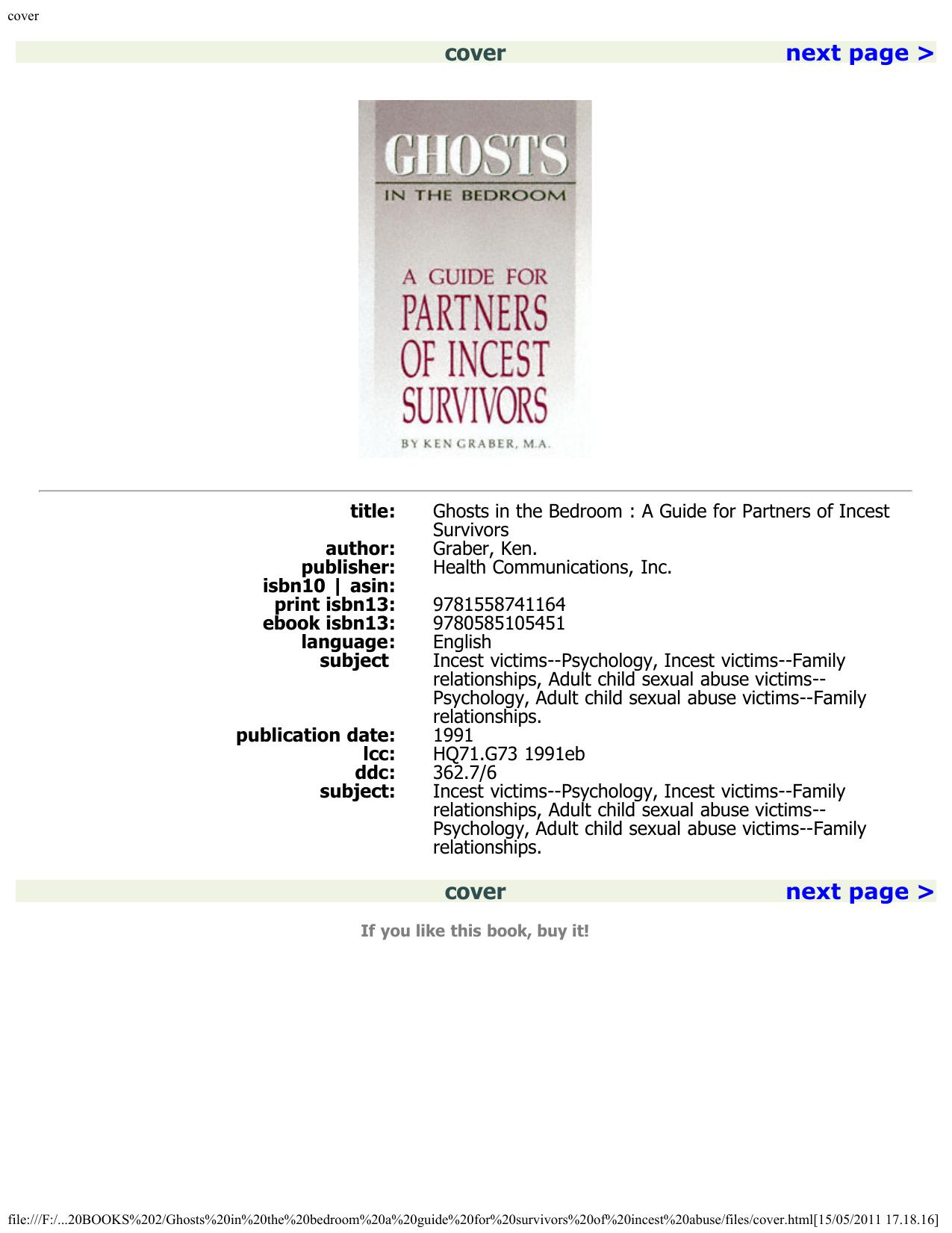 cover by Ghosts in the Bedroom; a Guide for Partners of Incest (1991)