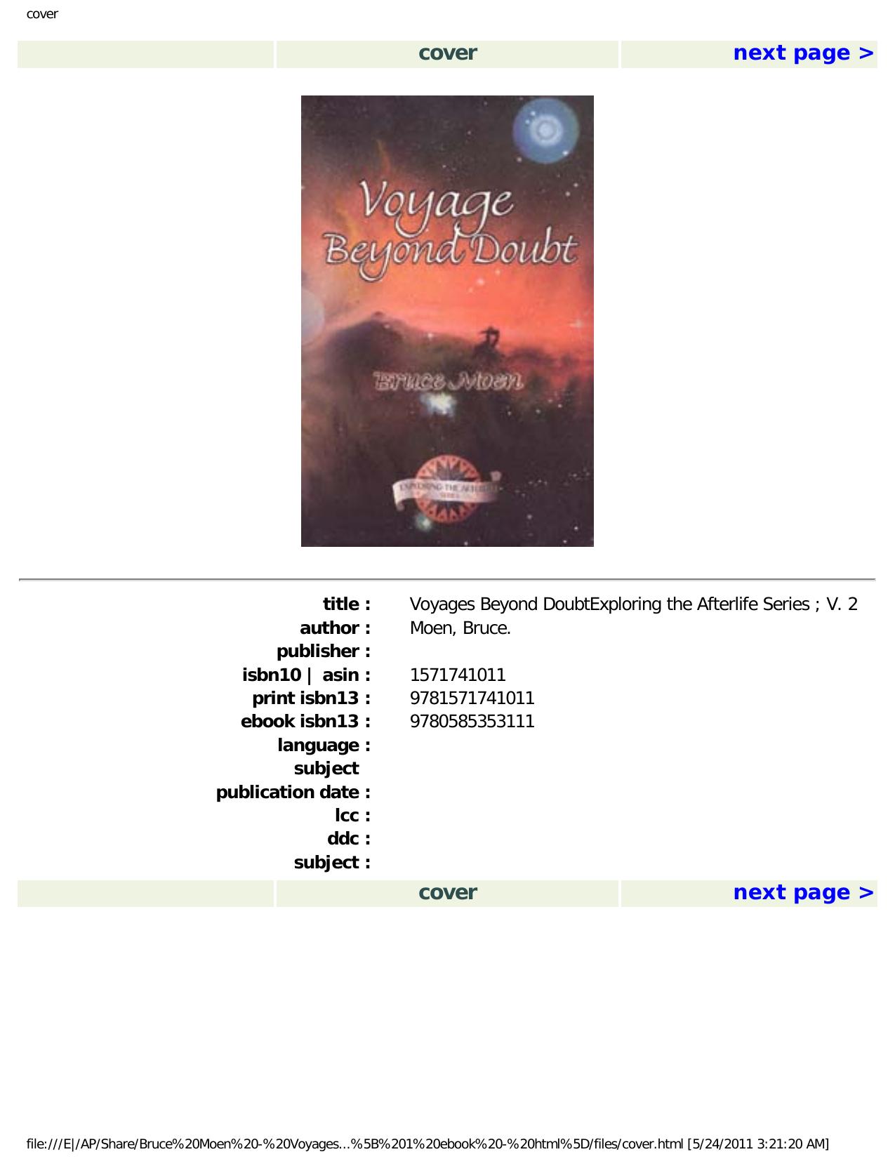 cover by Voyages Beyond Doubt Volume 2