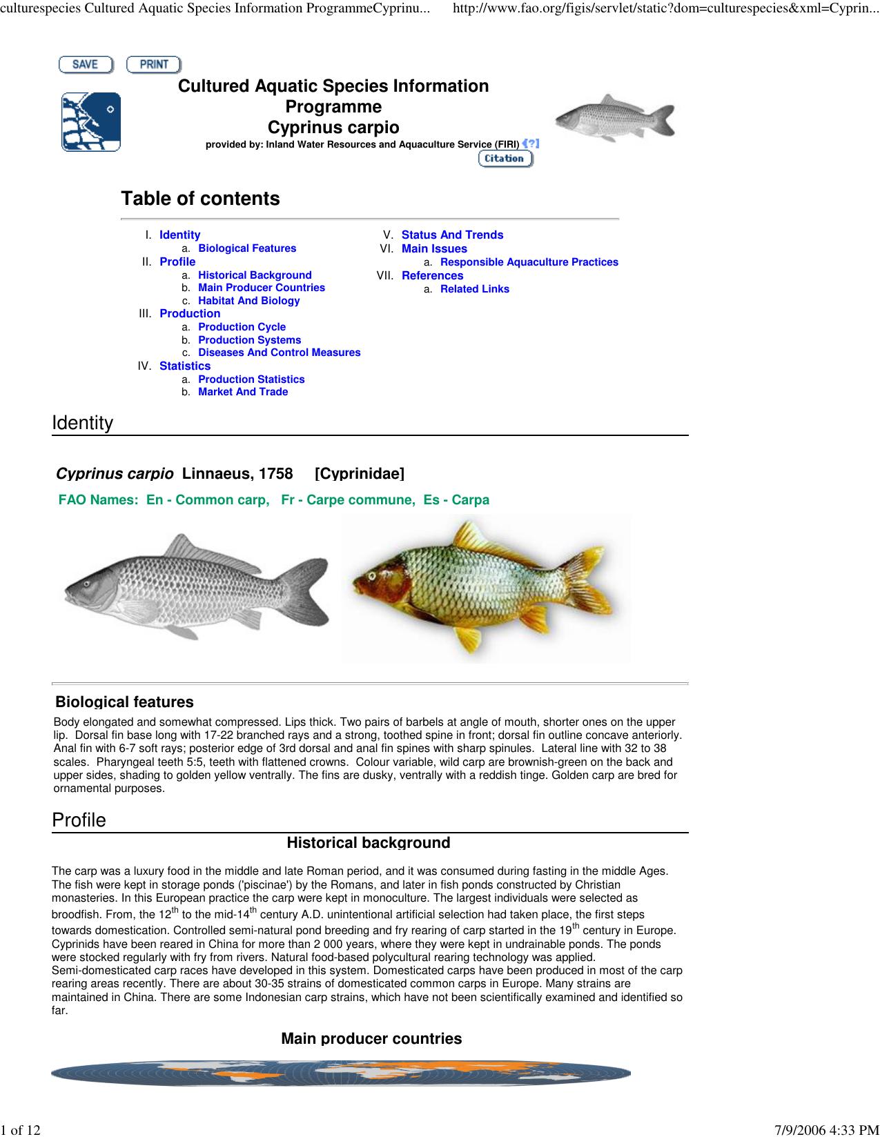 culturespecies Cultured Aquatic Species Information Programme... by Travis Hughey