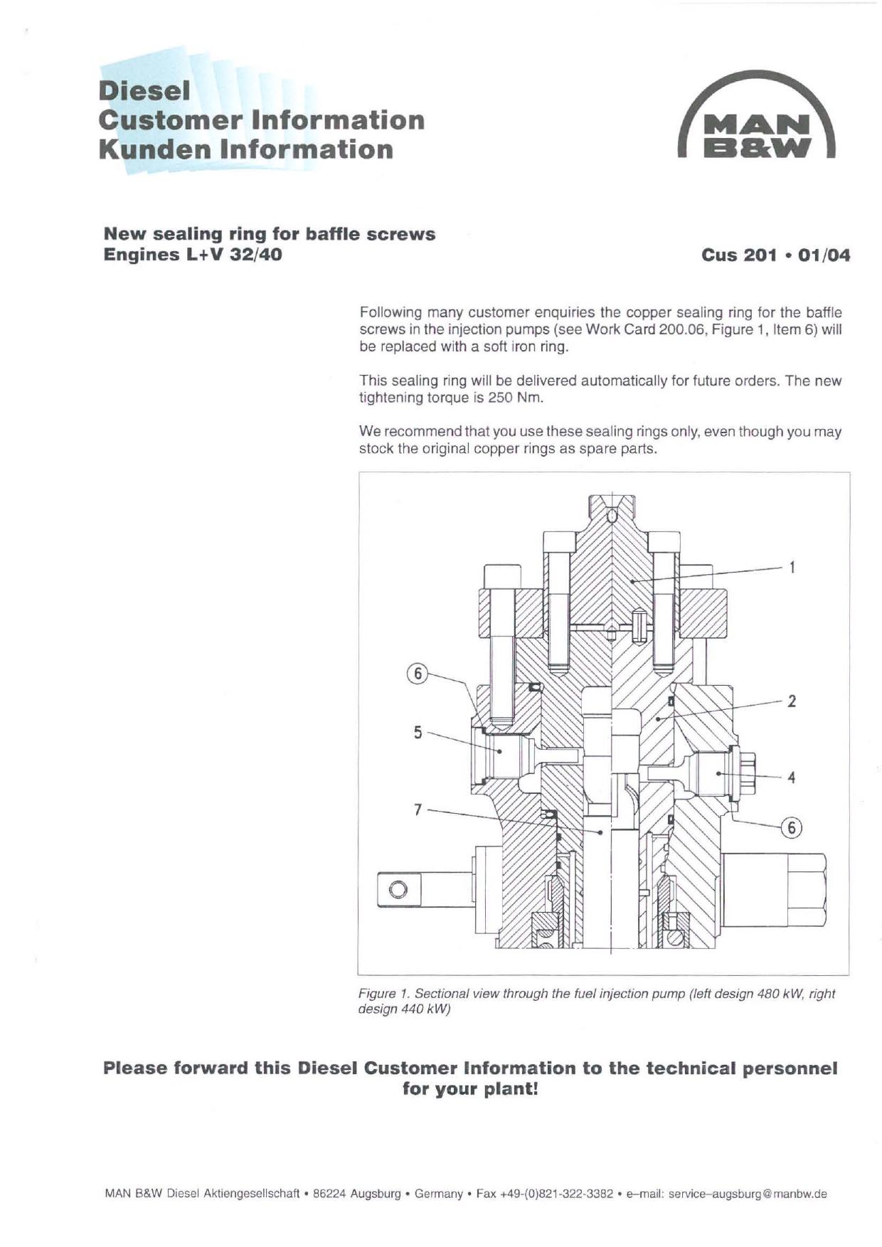 cus201E New sealing ring for battle screws Engiens L+V 3240 by Unknown