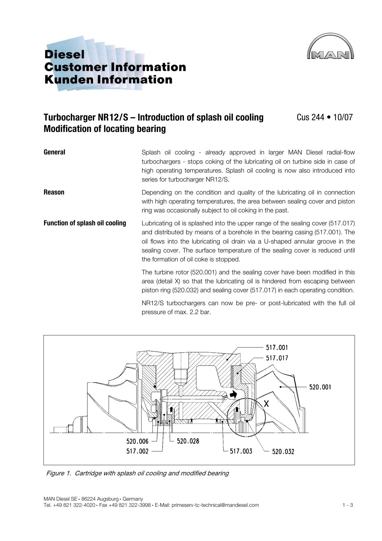 cus244E Turbocharger NR12S - Introduction of splash oil cooling Modification of locating bearing by aaxano
