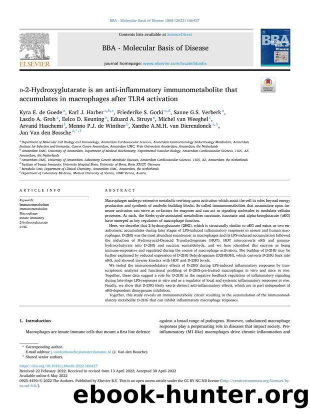 d -2-Hydroxyglutarate is an anti-inflammatory immunometabolite that accumulates in macrophages after TLR4 activation by unknow
