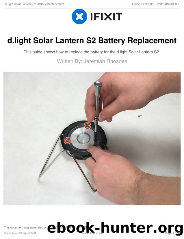 d.light Solar Lantern S2 Battery Replacement by Unknown