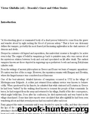 dracula's guest & other stories (epub) by victor ghidalia