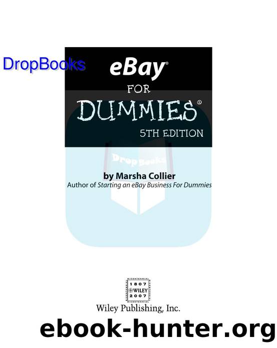 eBay for Dummies ISBN by 0470045299 DropBooks APP