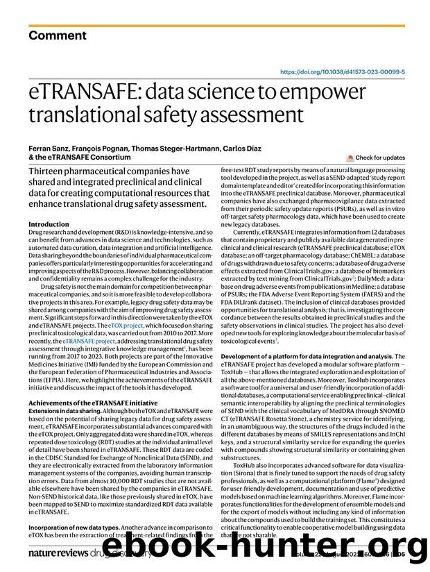 eTRANSAFE: data science to empower translational safety assessment by unknow