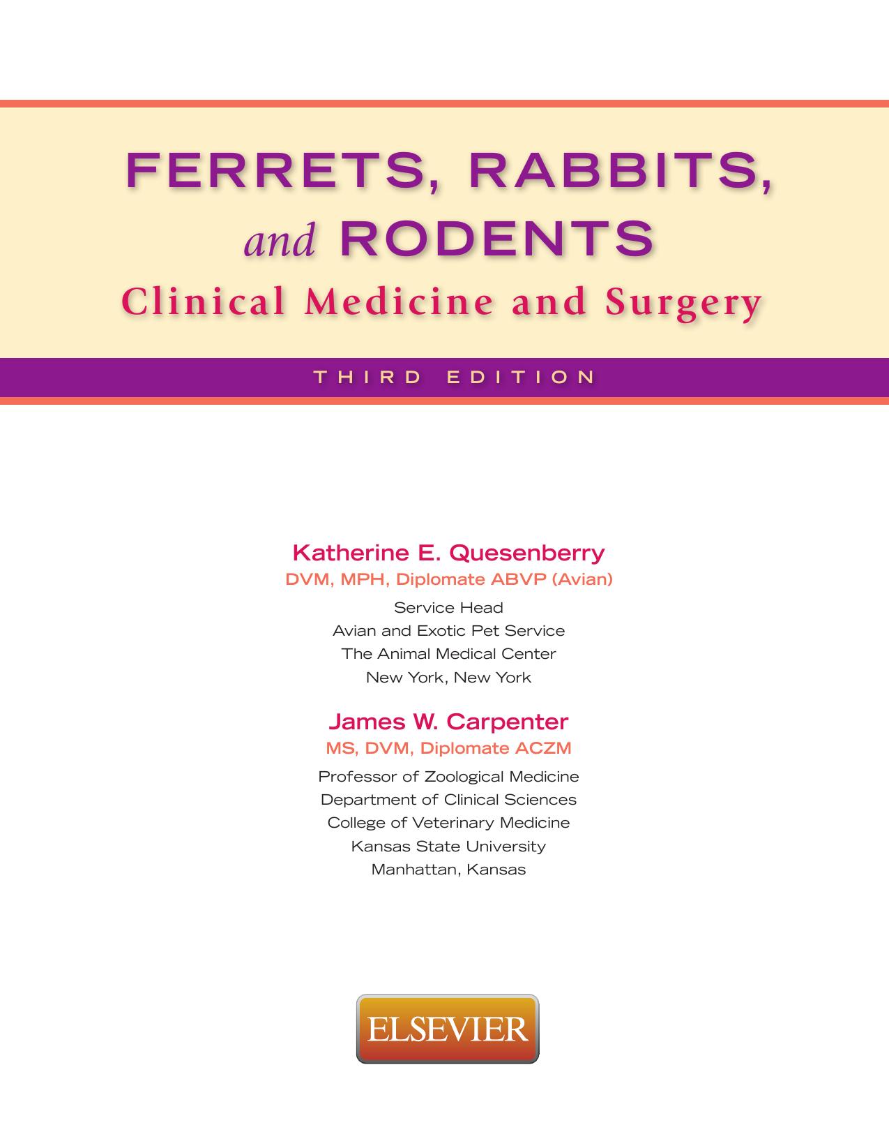 ferrets rabbits and rodents clinical medicine and surgery 3rd edition.EBOOKOID by Unknown