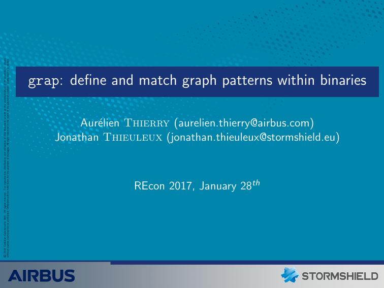 grap: define and match graph patterns within binaries by unknow