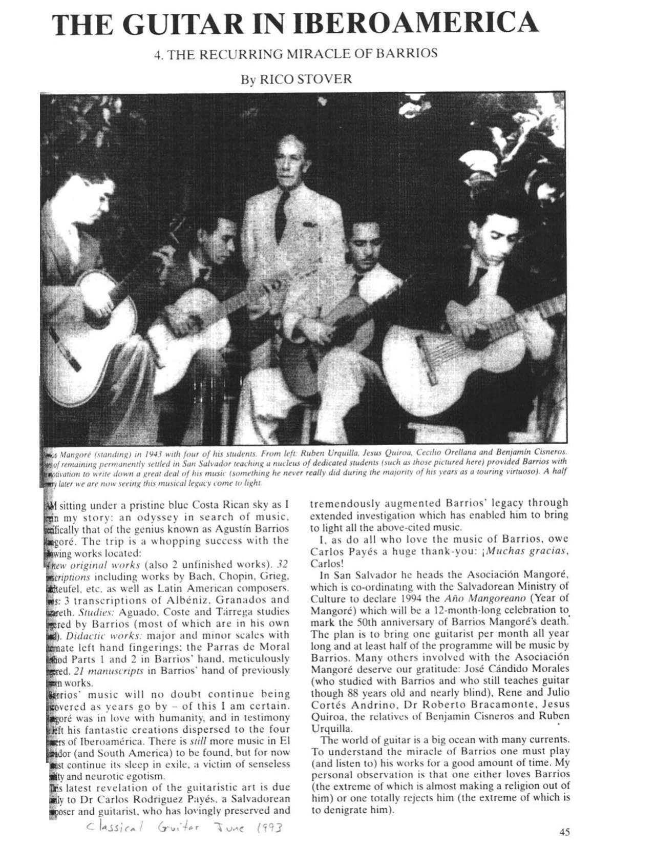 guitar in iberoamerica - barrios by Stover rico