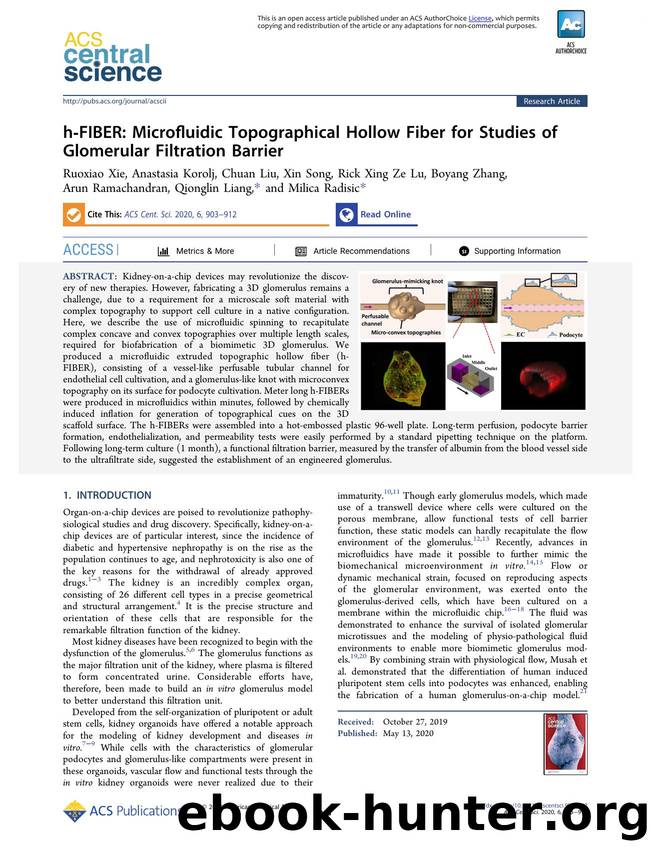 hâFIBER: Microfluidic Topographical Hollow Fiber for Studies of Glomerular Filtration Barrier by unknow