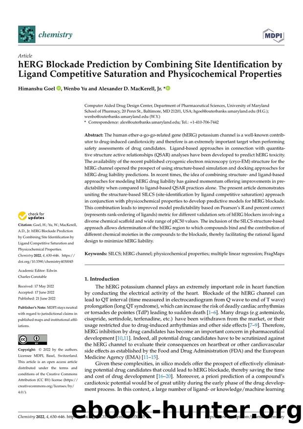 hERG Blockade Prediction by Combining Site Identification by Ligand Competitive Saturation and Physicochemical Properties by Himanshu Goel Wenbo Yu & Alexander D. MacKerell Jr