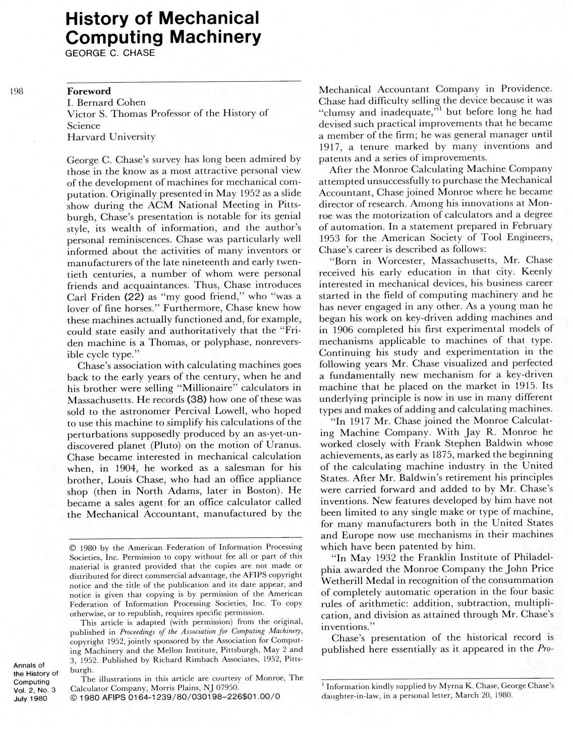 history of mechanical computing machinery by Unknown