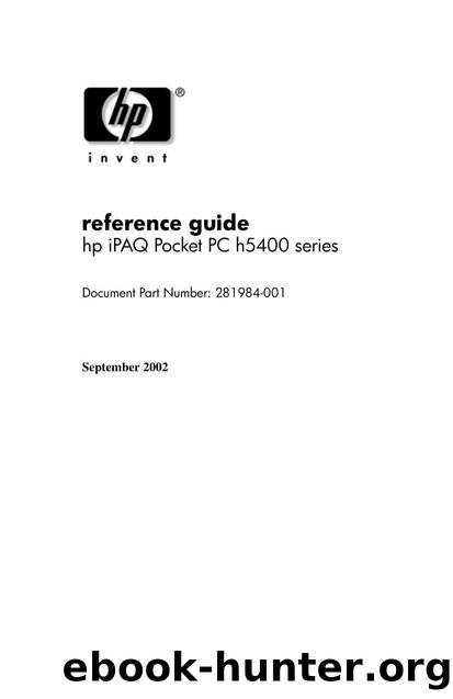 hp iPAQ Pocket PC h5400 series - reference guide by hp invent
