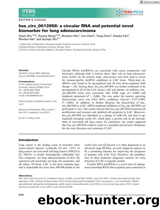 hsa_circ_0013958: a circular RNA and potential novel biomarker for lung adenocarcinoma by Unknown