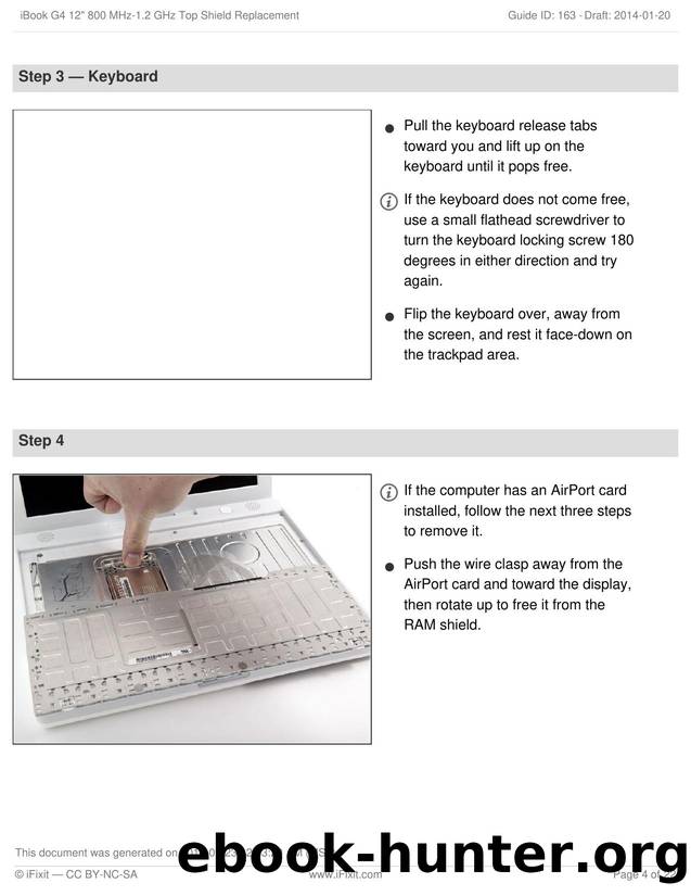 iBook G4 12 800 MHz-1.2 GHz Top Shield Replacement by Unknown