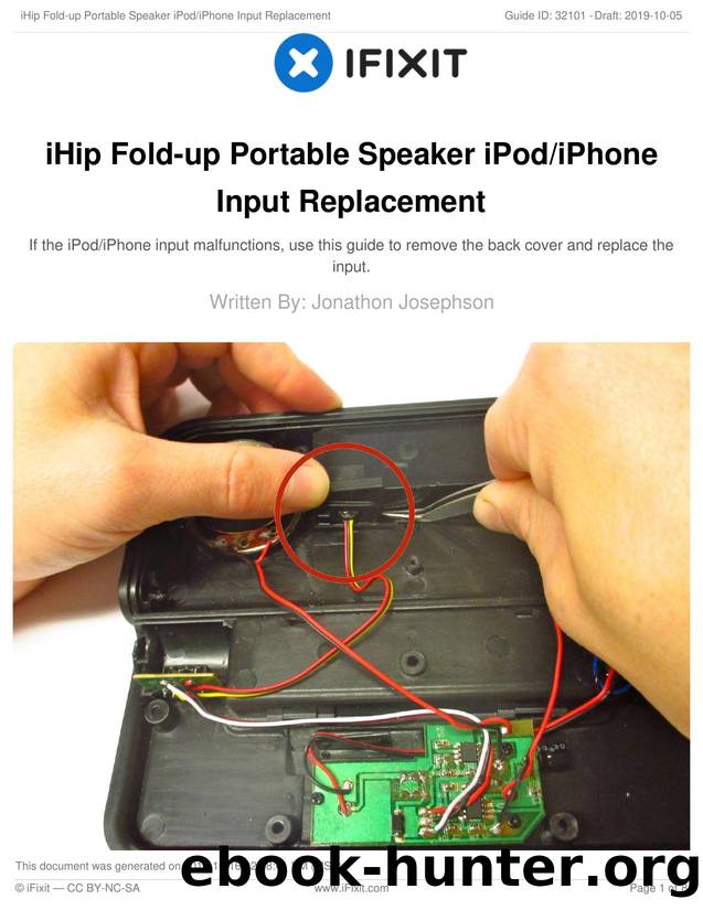 iHip Fold-up Portable Speaker iPodiPhone Input Replacement by Unknown