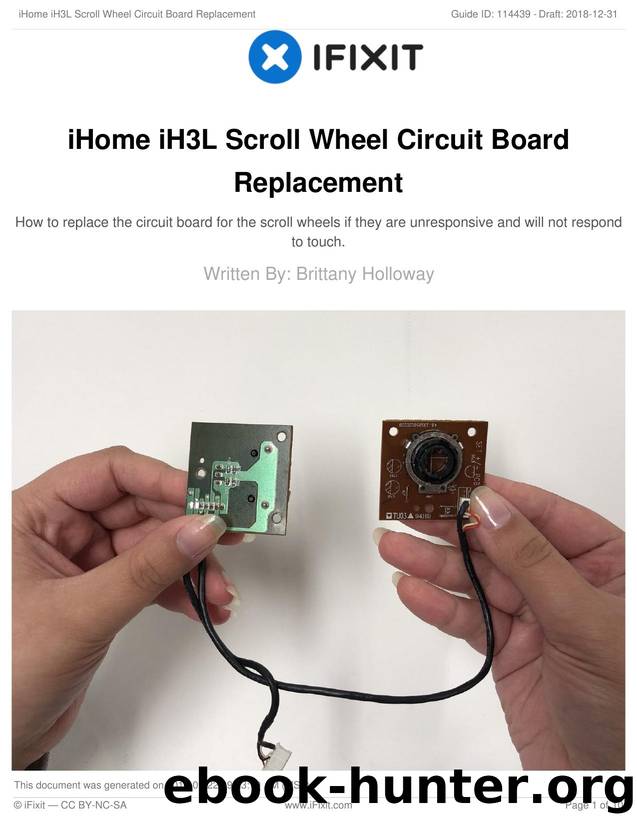 iHome iH3L Scroll Wheel Circuit Board Replacement by Unknown