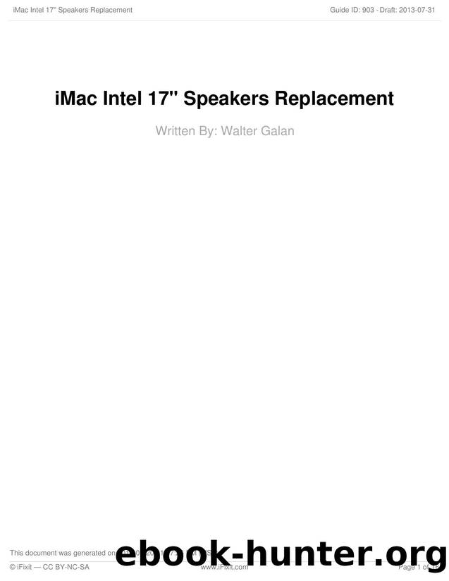 iMac Intel 17 Speakers Replacement by Unknown
