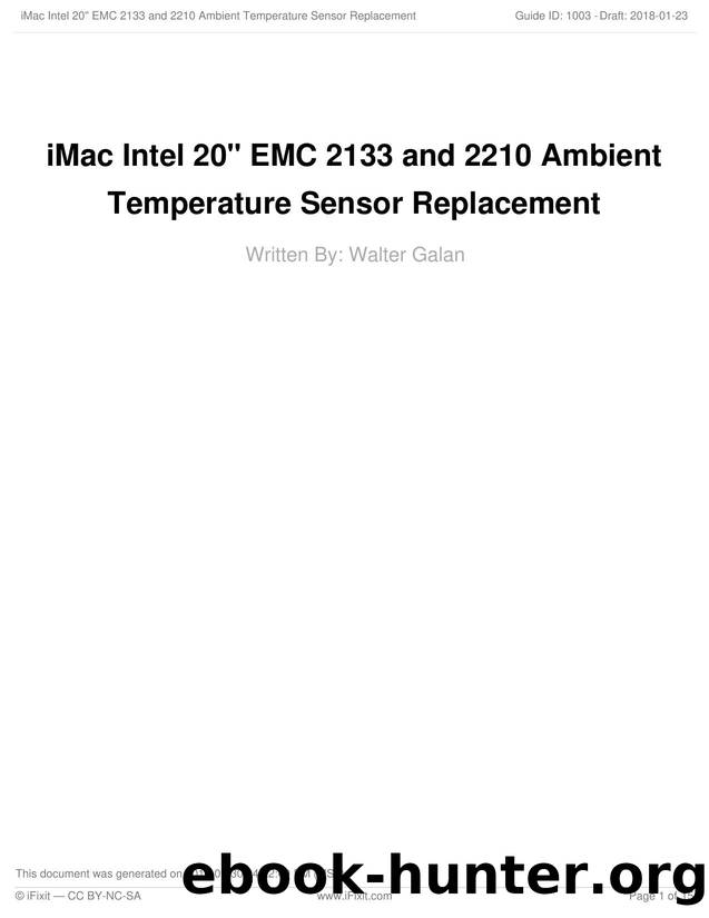 iMac Intel 20 EMC 2133 and 2210 Ambient Temperature Sensor Replacement by Unknown