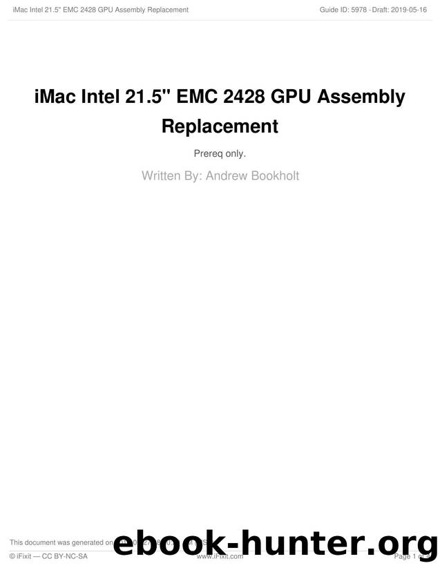 iMac Intel 21.5 EMC 2428 GPU Assembly Replacement by Unknown