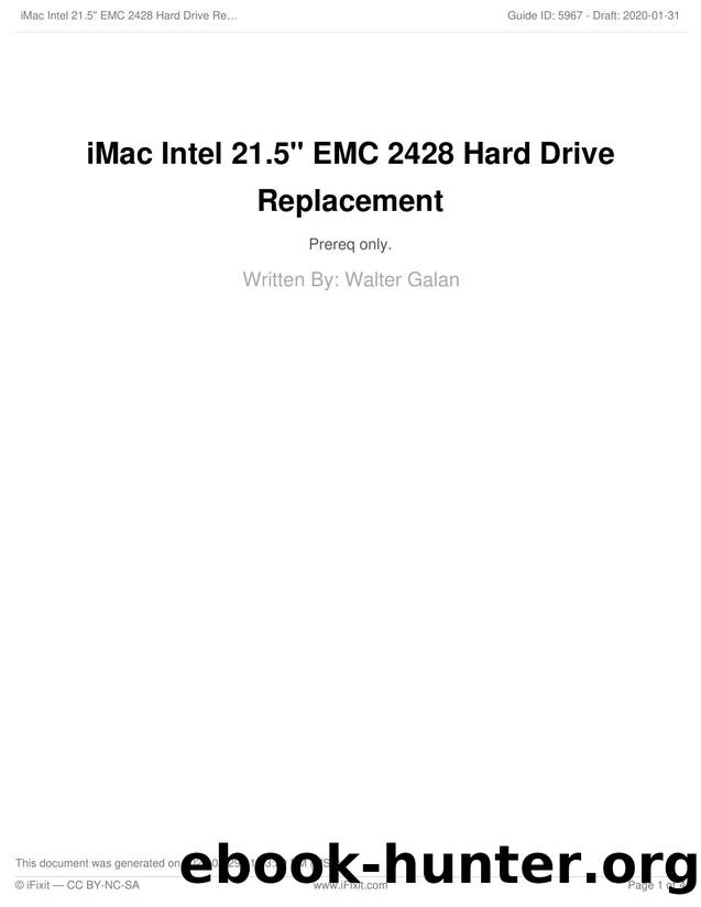 iMac Intel 21.5 EMC 2428 Hard Drive Replacement [2] by Unknown