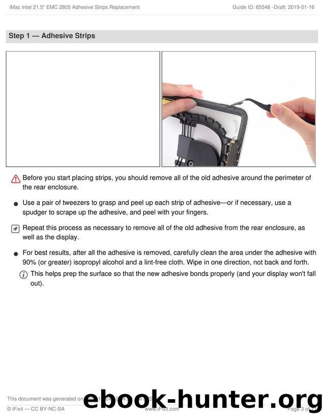 iMac Intel 21.5 EMC 2805 Adhesive Strips Replacement [2] by Unknown