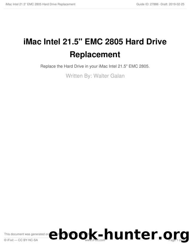 iMac Intel 21.5 EMC 2805 Hard Drive Replacement by Unknown
