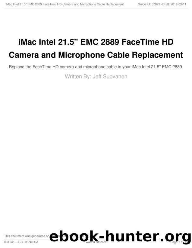 iMac Intel 21.5 EMC 2889 FaceTime HD Camera and Microphone Cable Replacement by Unknown