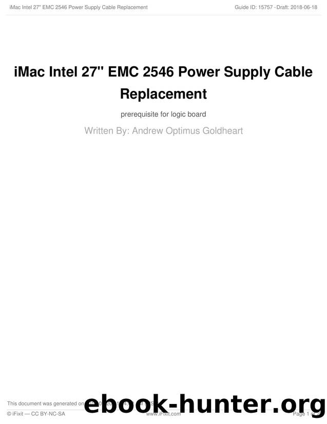 iMac Intel 27 EMC 2546 Power Supply Cable Replacement by Unknown