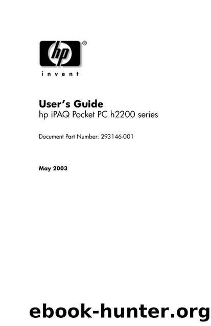 iPAQ Pocket PC h2200 series - User's Guide by hp invent
