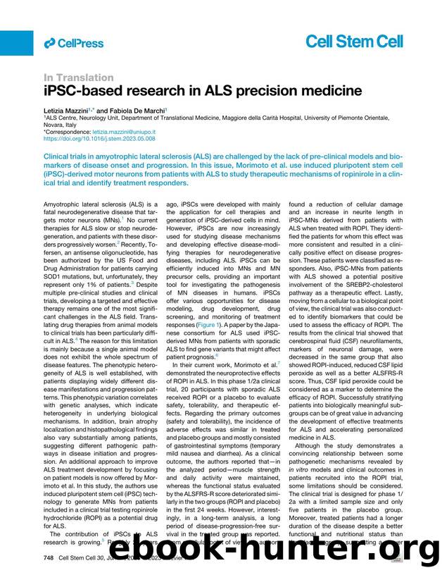 iPSC-based research in ALS precision medicine by Letizia Mazzini & Fabiola De Marchi