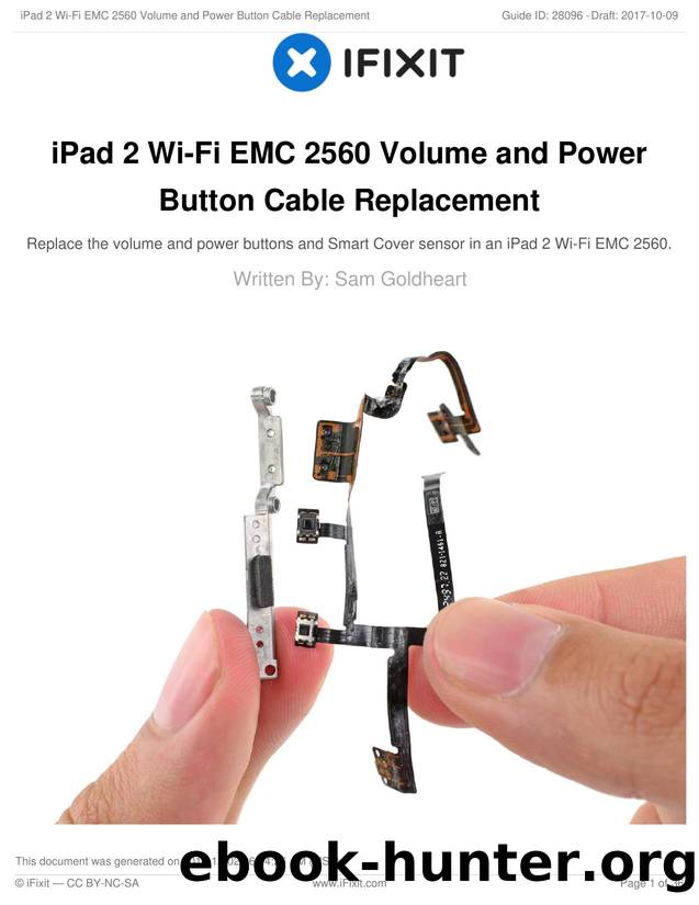 iPad 2 Wi-Fi EMC 2560 Volume and Power Button Cable Replacement by Unknown