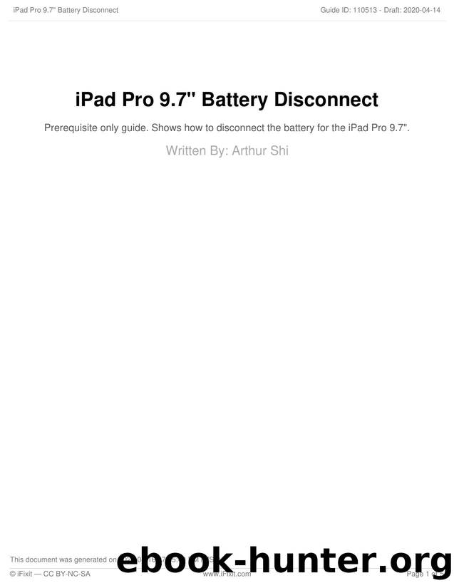 iPad Pro 9.7 Battery Disconnect by Unknown