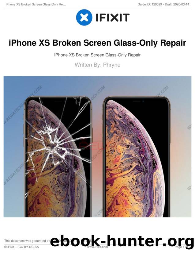 iPhone XS Broken Screen Glass-Only Repair by Unknown