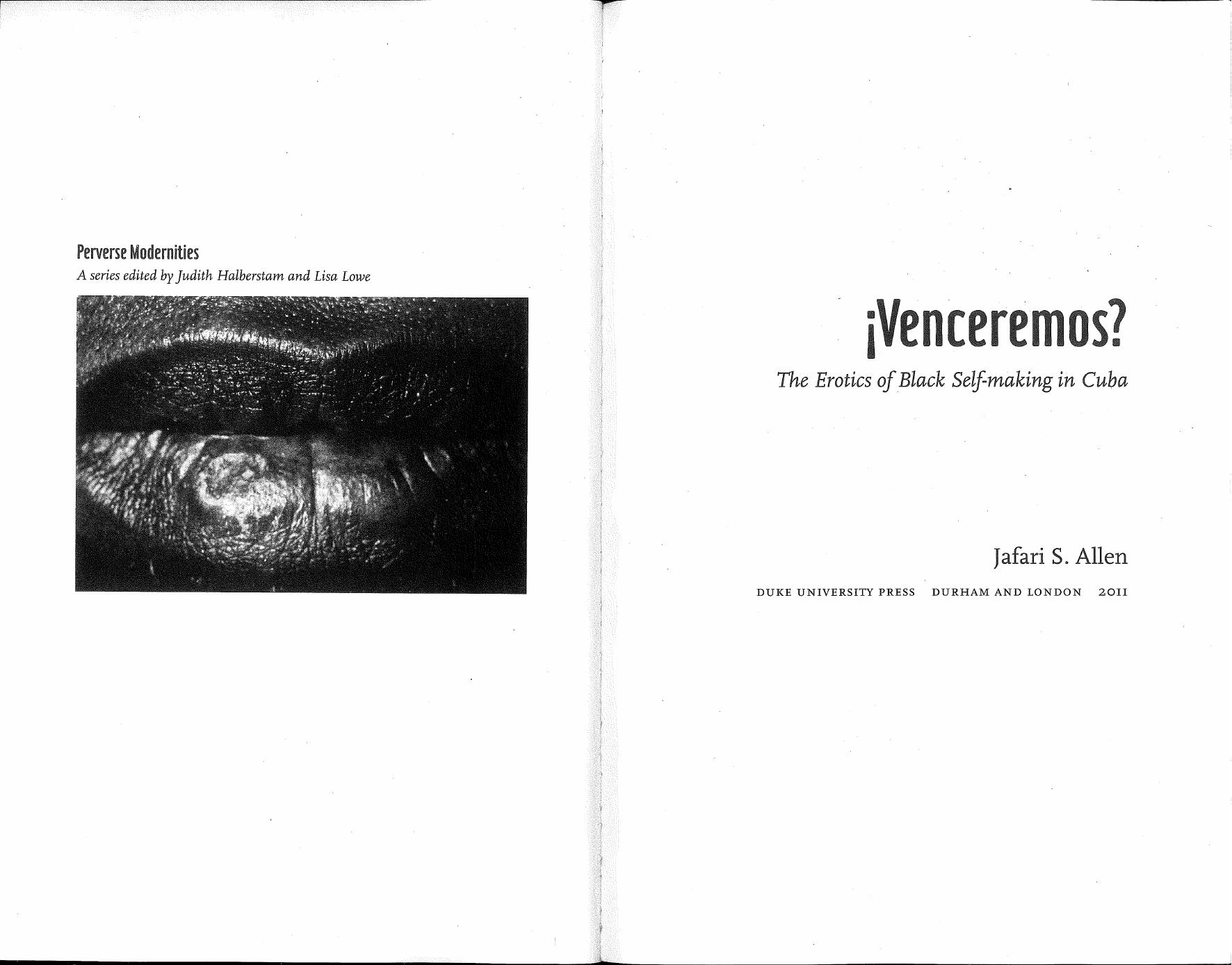 iVenceremos?: The Erotics of Black Self-making in Cuba by Jafari Allen