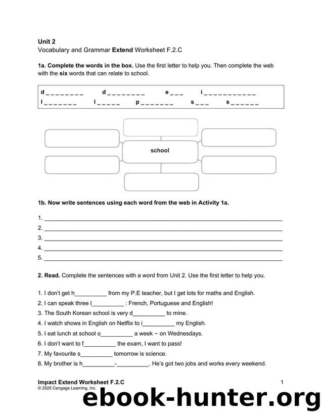 impact f unit 2 v and g extend worksheet f.2.c by Unknown