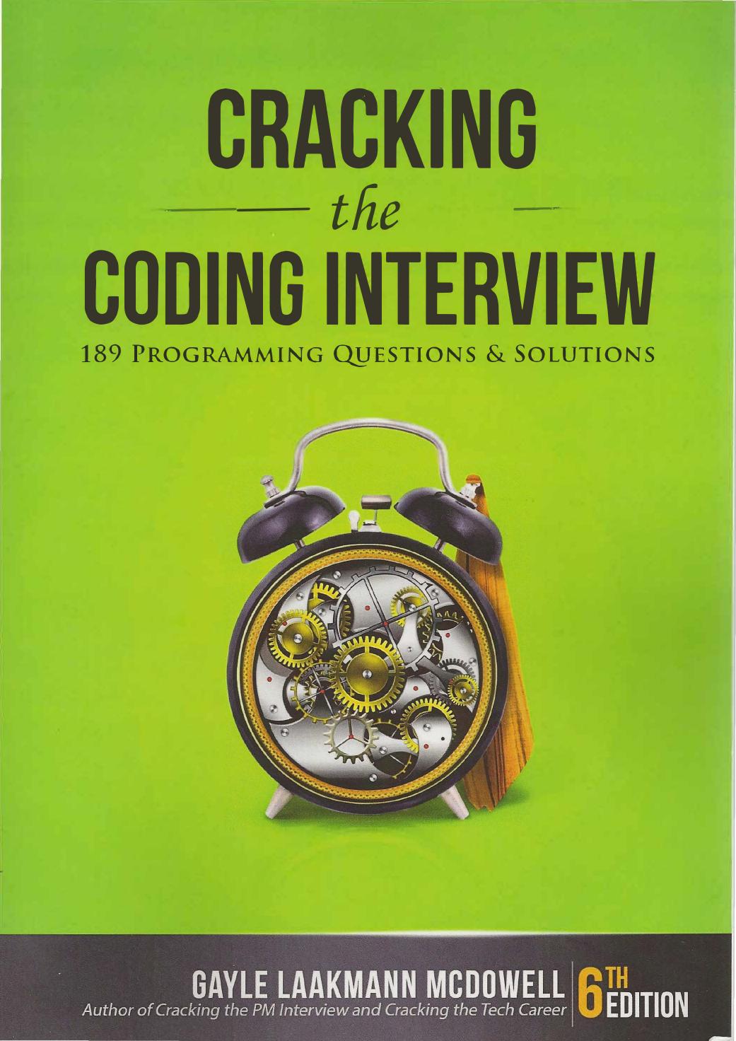 ing the Coding Interview 189 Programming Questions and Solutions (6th Edition) by Unknown