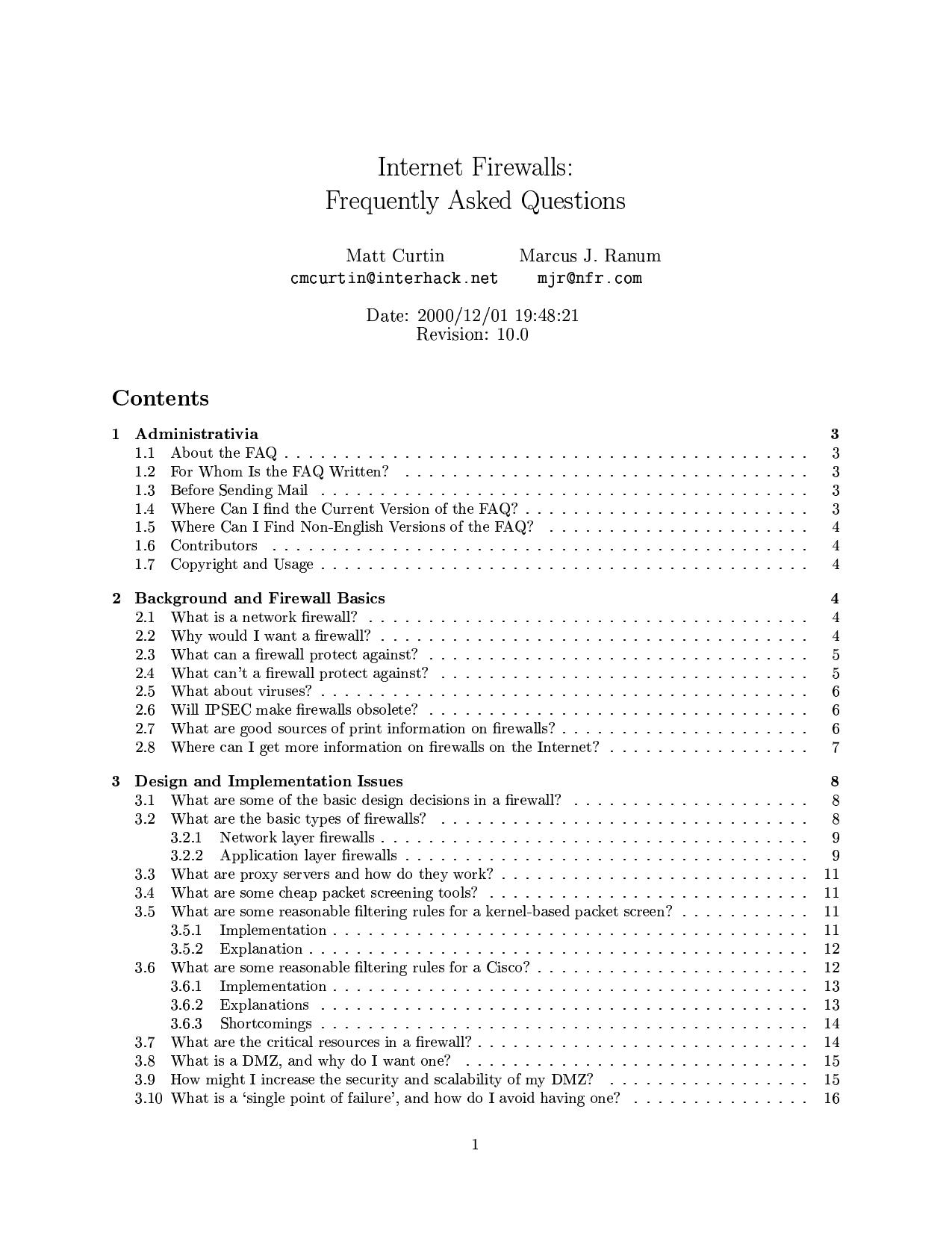 internet-firewall-FAQ by Unknown