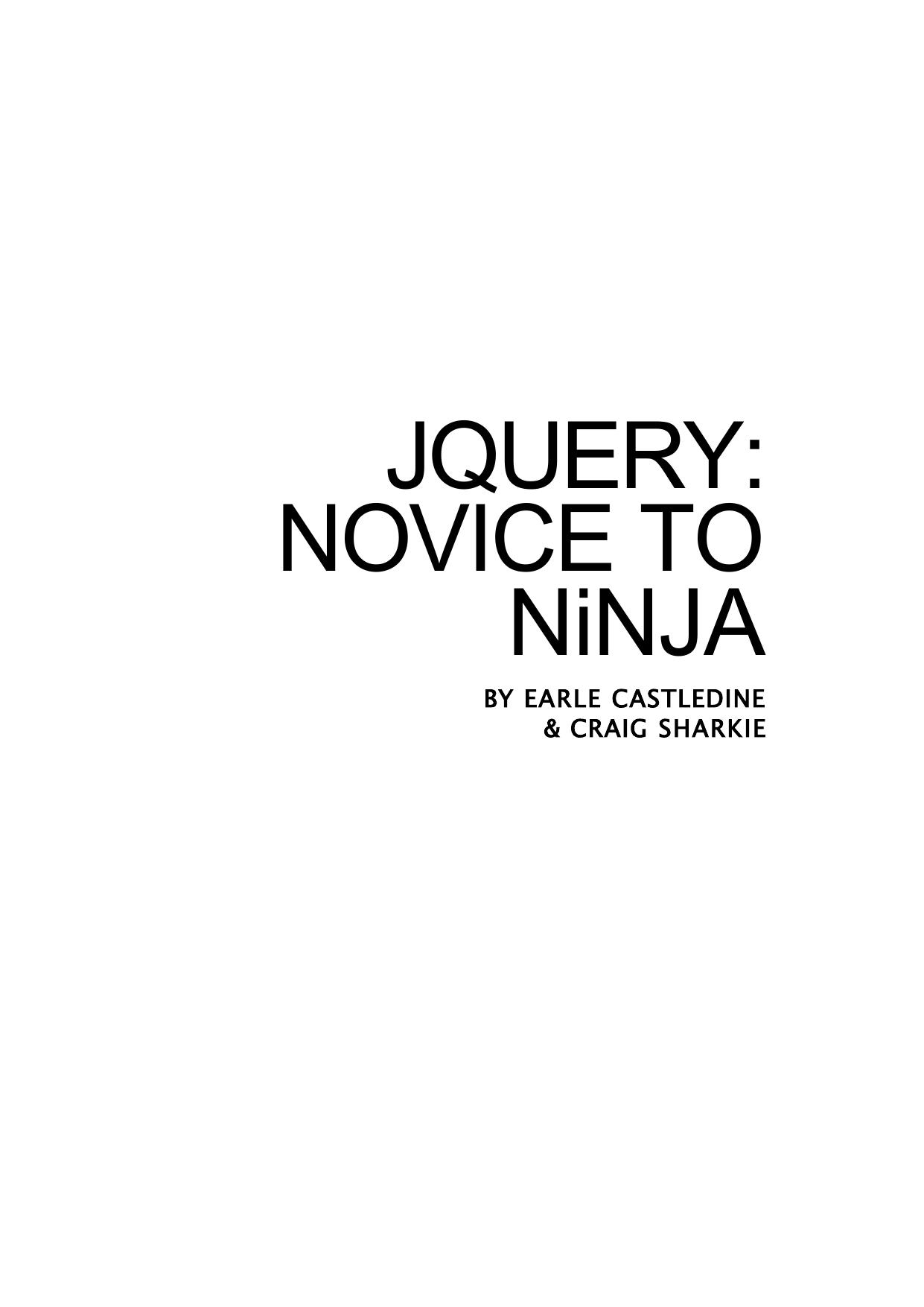 jQuery: Novice to Ninja by Earle Castledine Craig Sharkie